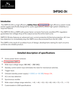 Micro Audio SMPS1K SN Micro Audio SMPS1K SN