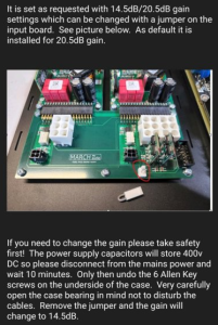 March Audio Amp Jumper Gain Selection