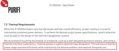 1ET6525SA Thermal Requirements 1ET6525SA Thermal Requirements